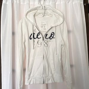 Aeropostale White LS Zip Hoodie Juniors Sz XL
